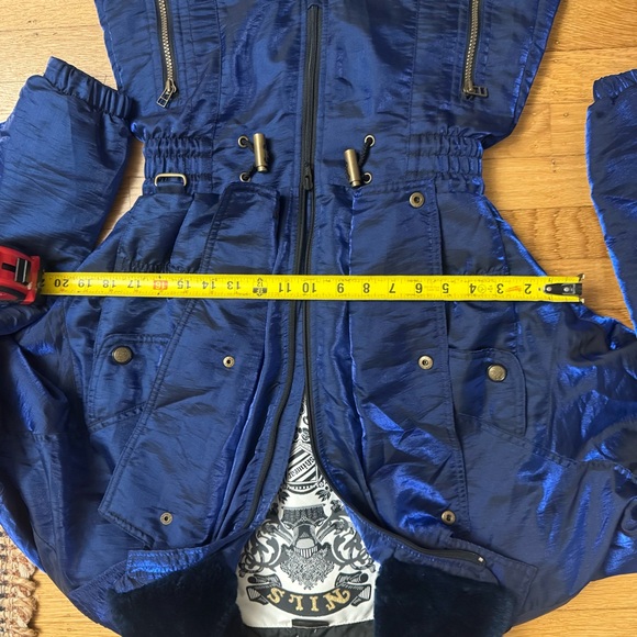 Nils Ski Suit One piece Snowsuit Snow Bib Apres Royal Blue Womens 8 Vtg 80s 90s - Picture 14 of 15